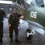 My father, Dan Sheehan, before heading out on a mission in his OV-10 Bronco, Binh Thuy, 1969.  His squadron, VAL-4, was the only navy squadron flying the OV-10 in a close air support role.  His missions in Vietnam, and mine in Iraq, bore striking similarities.